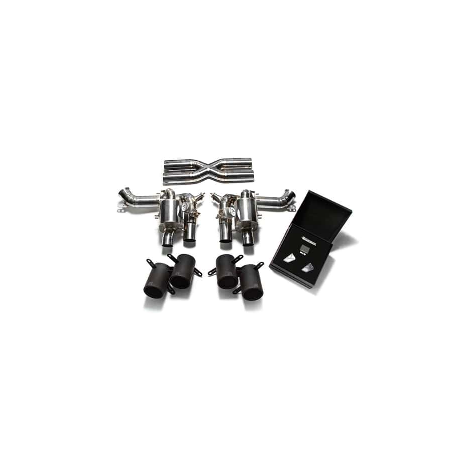 Armytrix FF12B-QT13M Valvetronic Exhaust System Ferrari F12 Berlinetta 2013-2017 with Quad Matte Black 4"