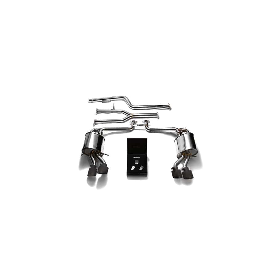 Armytrix MB042-QS20M Valvetronic Exhaust System Mercedes-Benz C-Class W204 2012-2015 with Quad Matte 
Black Oval