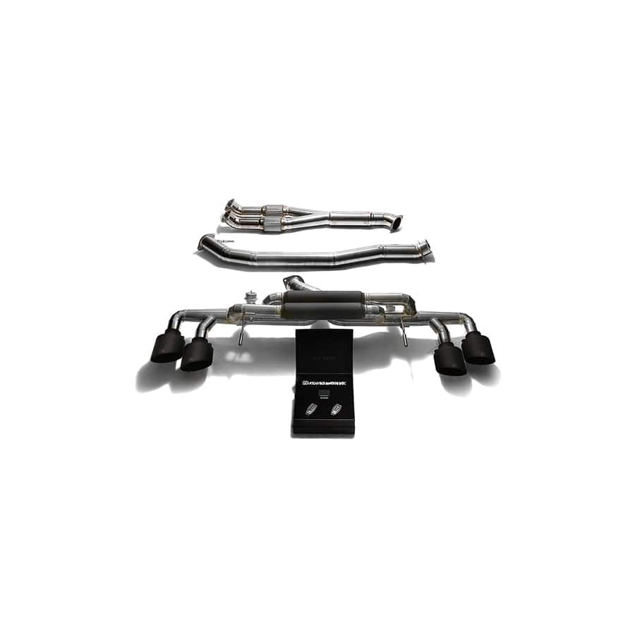 Armytrix NI35T-F NI35T-QT11M Titanium Valvetronic 90mm Exhaust System w/Race Y-Pipe & Nissan GT-R R35 2009-2021 with Quad Matte Black 5"