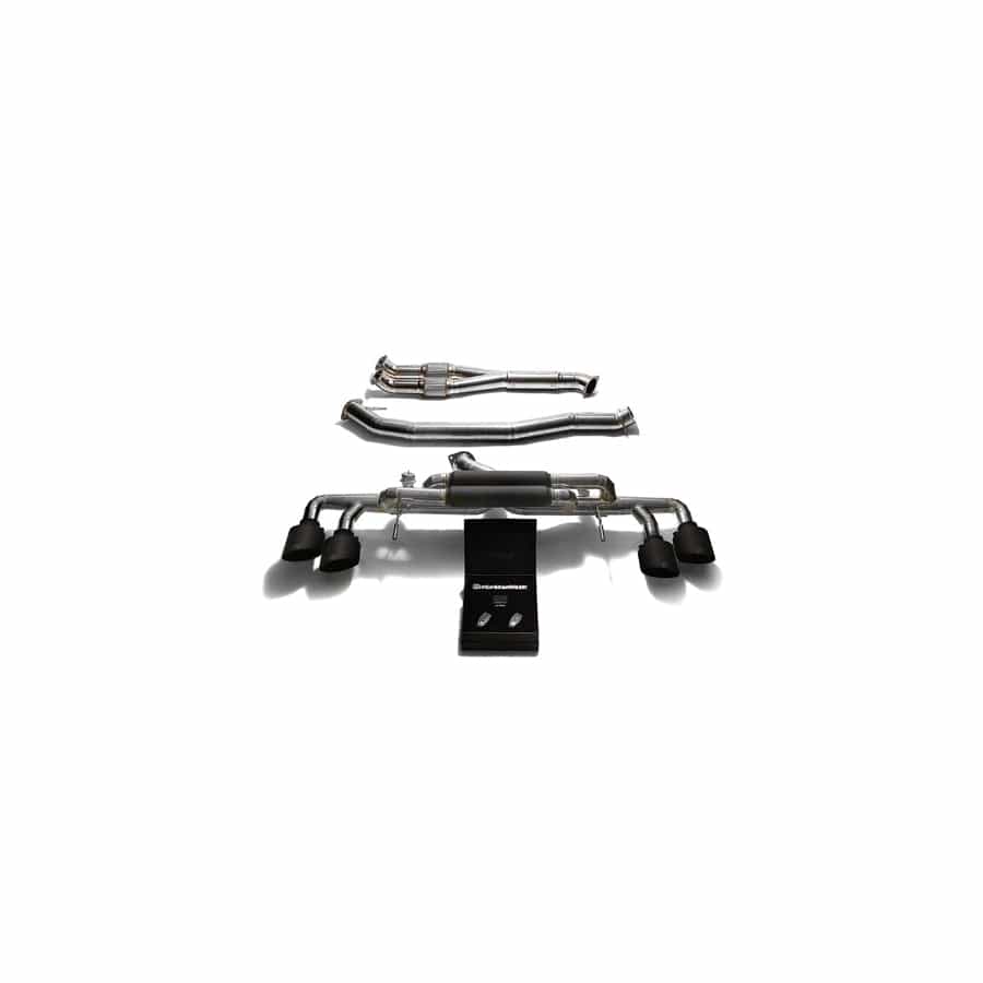 Armytrix NI35T-F NI35TS-QT11M Titanium Valvetronic 90mm Race Exhaust System w/Race Y-Pipe & Nissan GT-R R35 2007-2021 with Quad Matte Black 5"