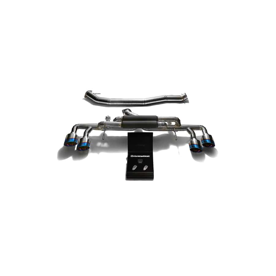Armytrix NI35T-QT11B Titanium Valvetronic 90mm Exhaust System Nissan GT-R R35 2009-2021 with Quad Blue Coated 5"