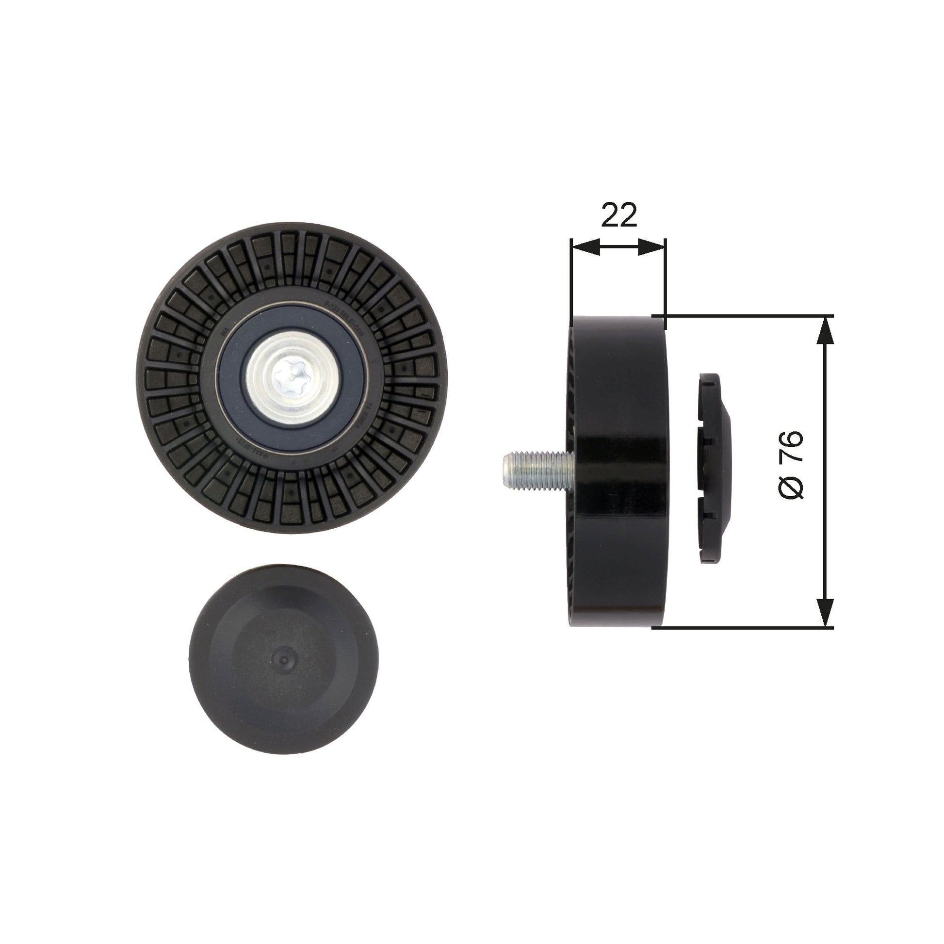 GATES GATT36389 V-Ribbed Belt Deflection/Guide Pulley