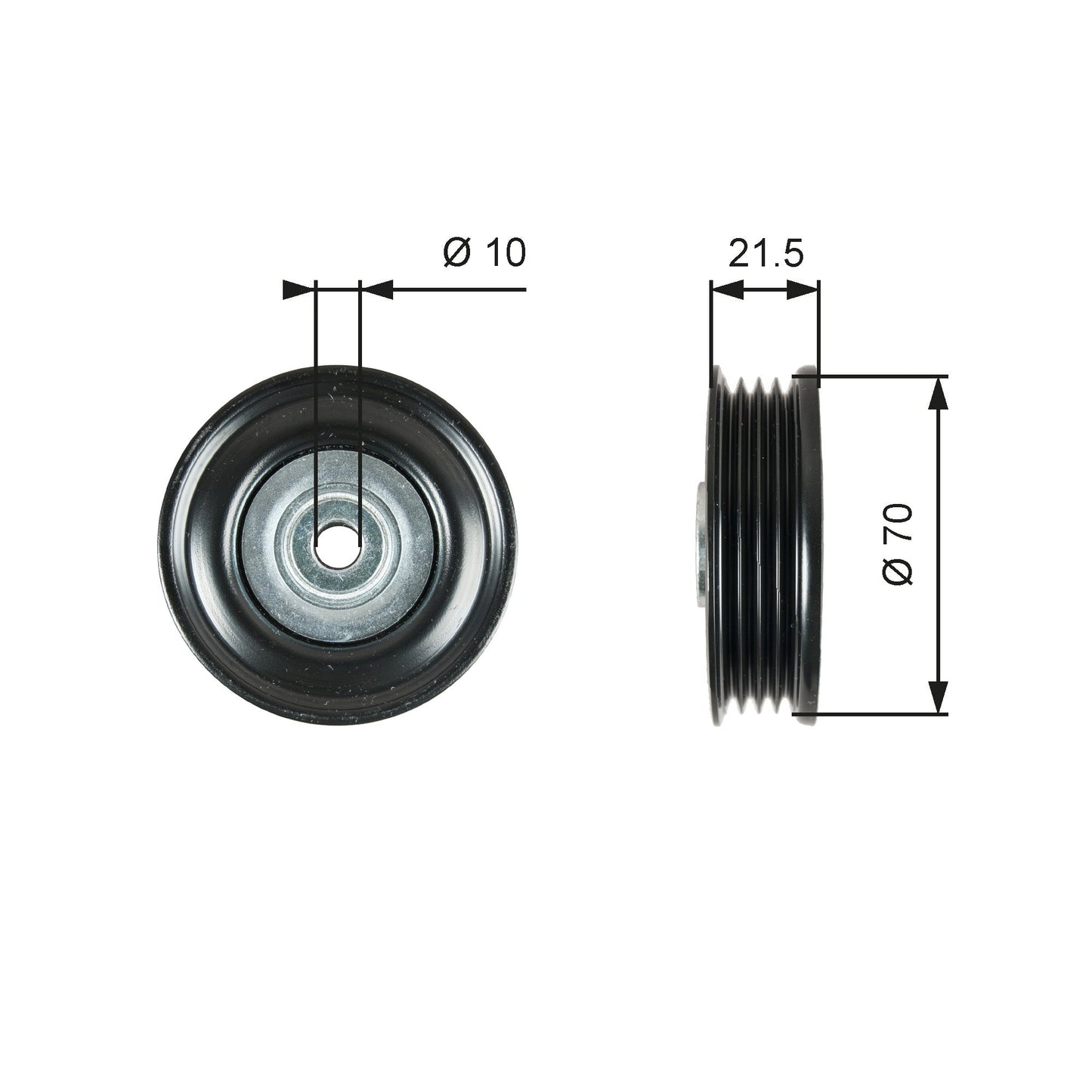GATES GATT36747 V-Ribbed Belt Deflection/Guide Pulley