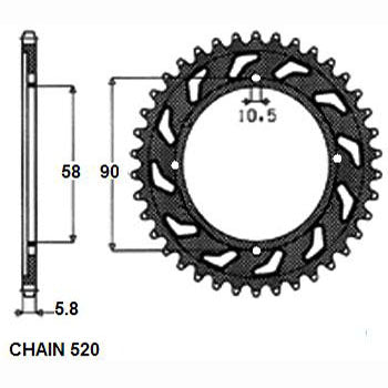 SUNSTAR SUNR1-3079-39 Chain Sprocket
