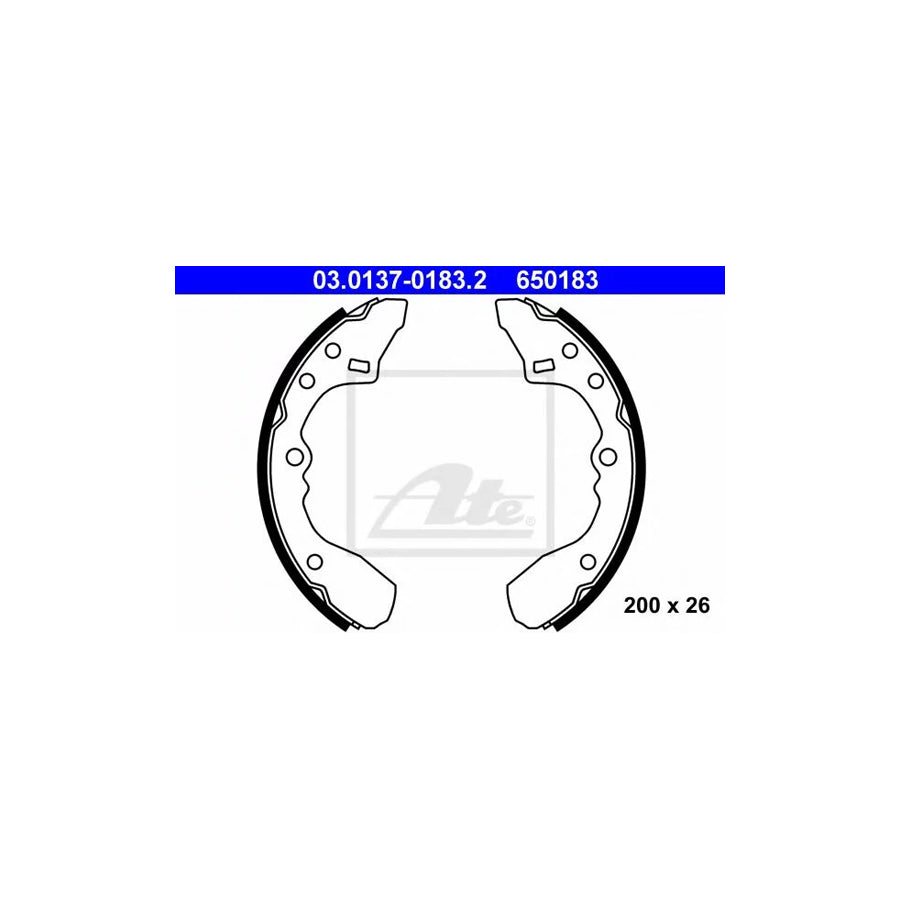ATE 03.0137-0183.2 Brake Shoe Set for Mazda 323
