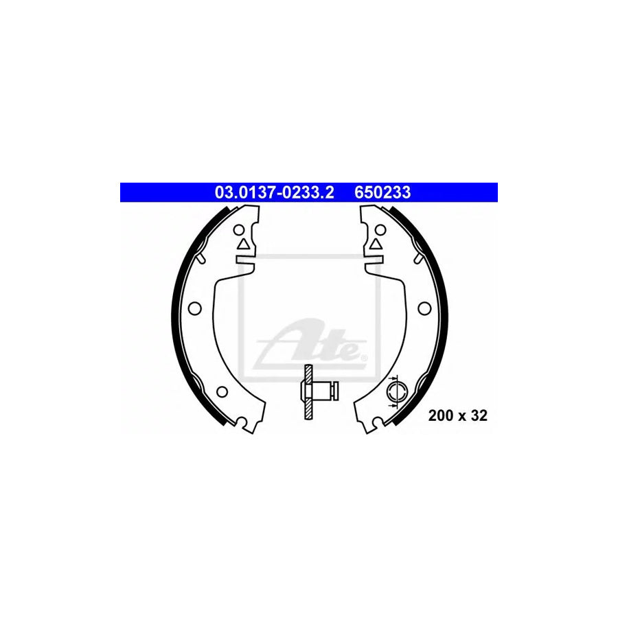 ATE 03.0137-0233.2 Brake Shoe Set for Skoda Favorit