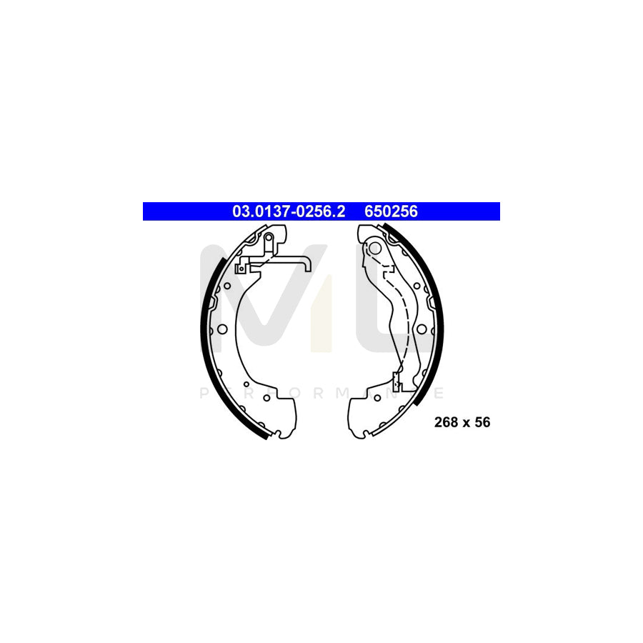 ATE 03.0137-0256.2 Brake Shoe Set for VW TRANSPORTER with lever