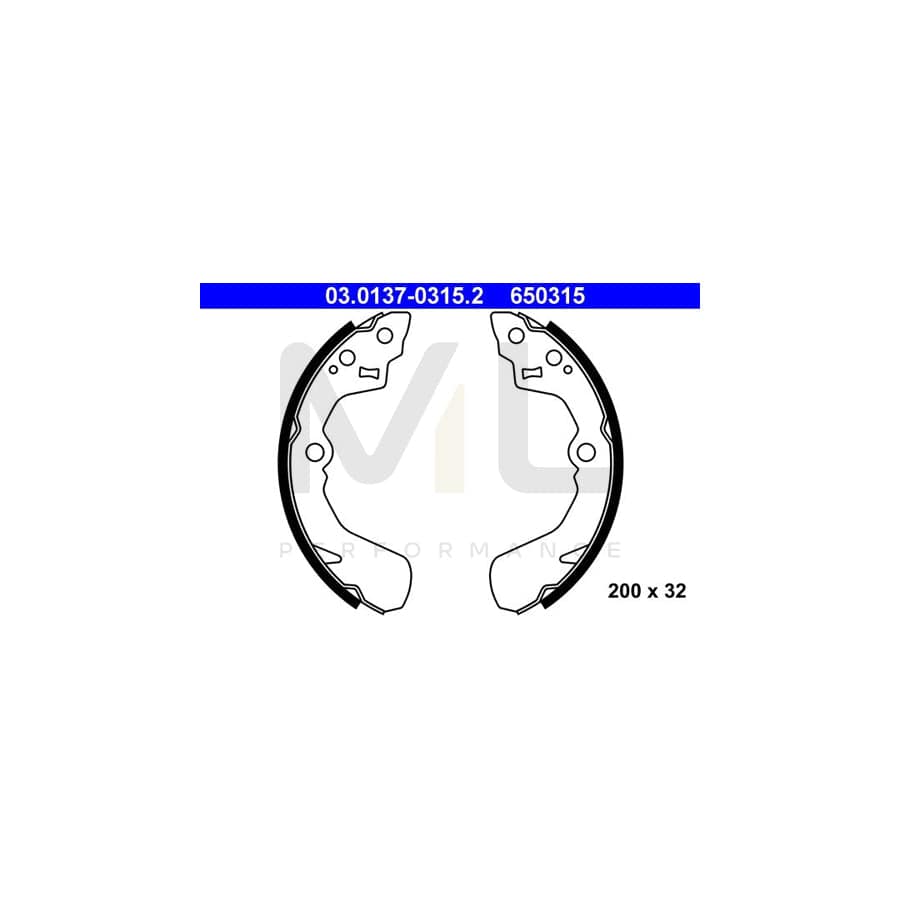 ATE 03.0137-0315.2 Brake Shoe Set