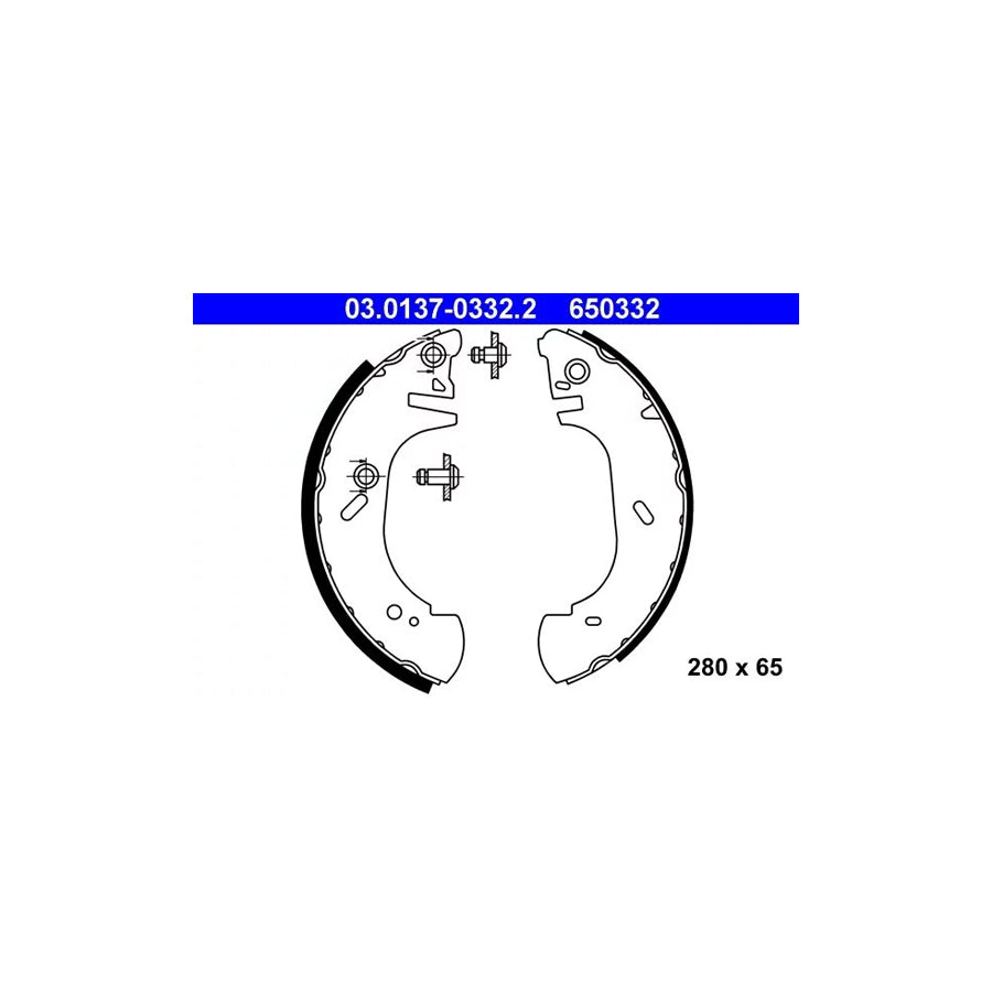 ATE 03.0137-0332.2 Brake Shoe Set for Ford Transit