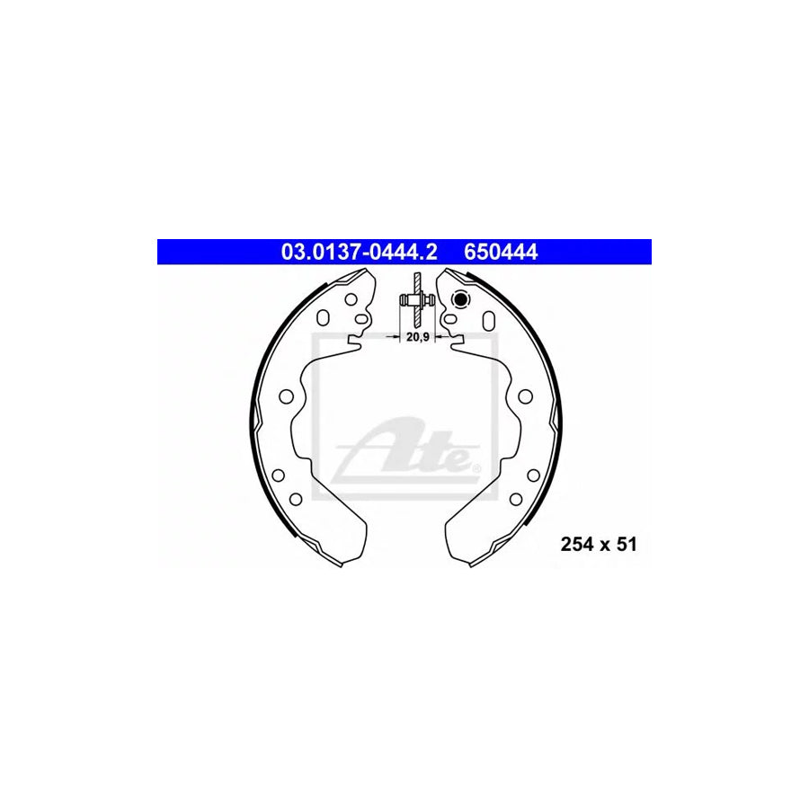 ATE 03.0137-0444.2 Brake Shoe Set for Opel Campo (Tf0, Tf1)