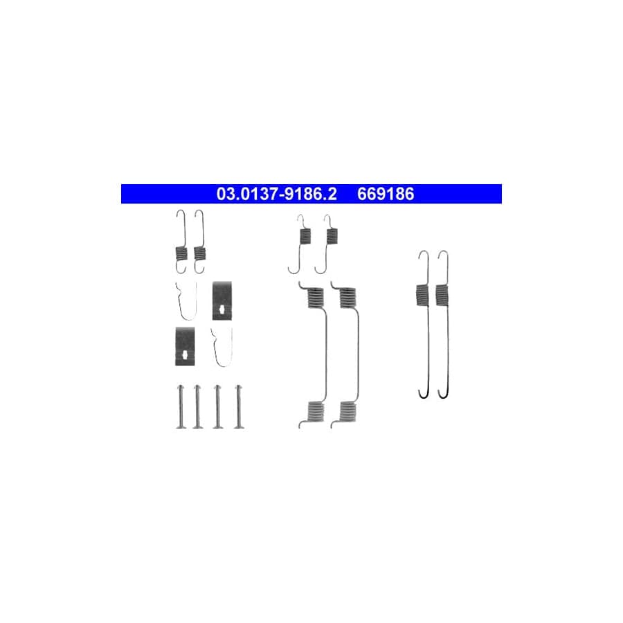 ATE 03.0137-9186.2 Accessory Kit, Brake Shoes for MAZDA 121 II Saloon (DB)