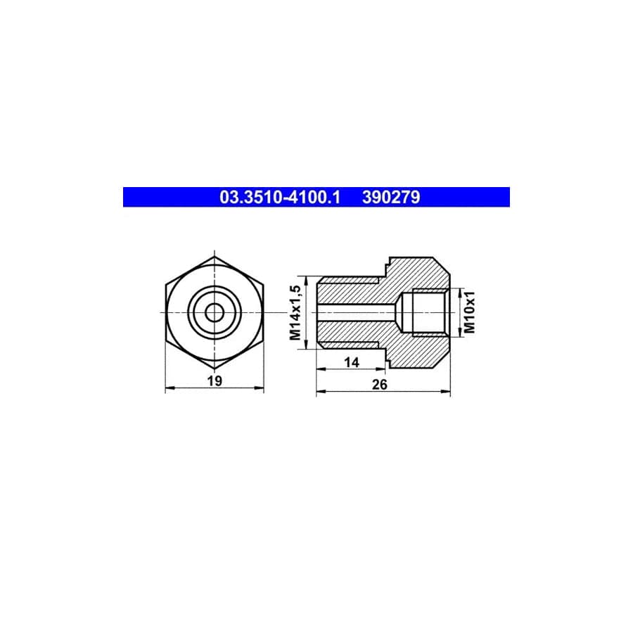 ATE 03.3510-4100.1 Adapter, Brake Lines