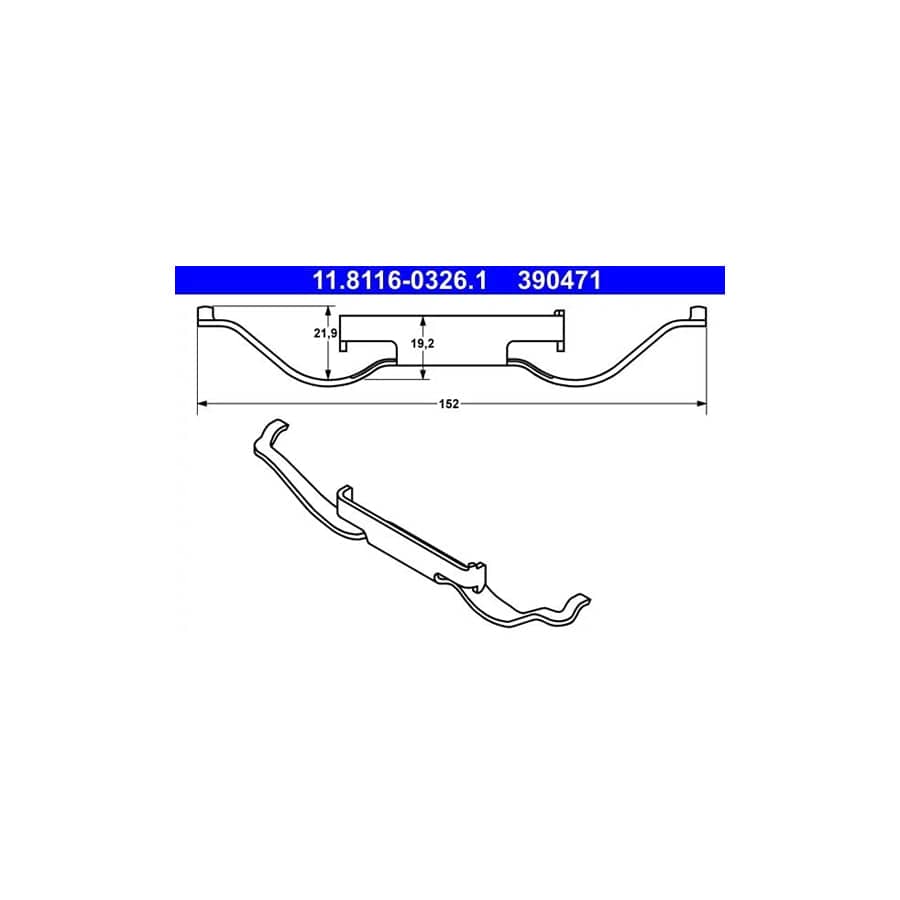 ATE 11.8116-0326.1 Accessory Kit, Disc Brake Pads