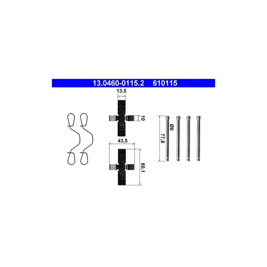 ATE 13.0460-0115.2 Accessory Kit, Disc Brake Pads