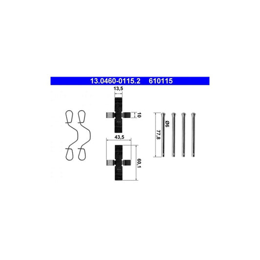 ATE 13.0460-0115.2 Accessory Kit, Disc Brake Pads