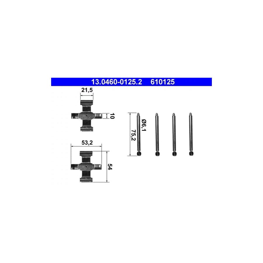 ATE 13.0460-0125.2 Accessory Kit, Disc Brake PaDS for BMW 6 Coupe (E24)