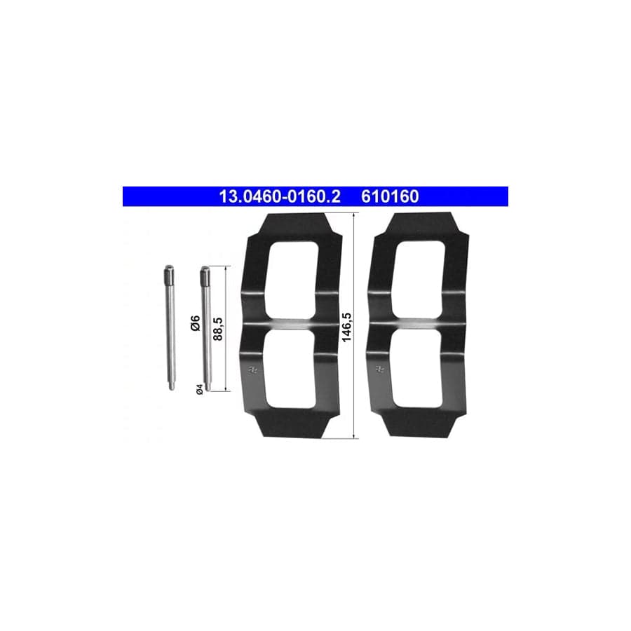 ATE 13.0460-0160.2 Accessory Kit, Disc Brake Pads