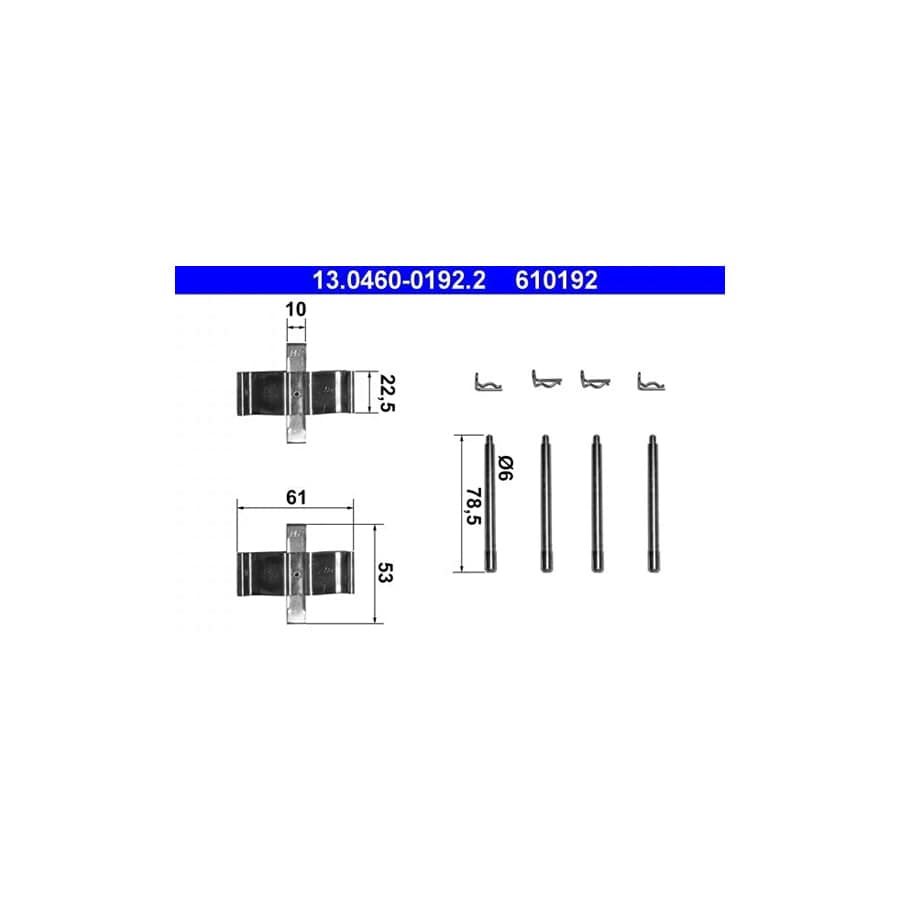 ATE 13.0460-0192.2 Accessory Kit, Disc Brake PaDS for Porsche 911
