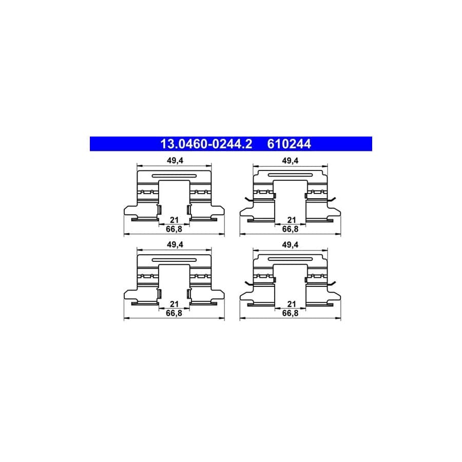 ATE 13.0460-0244.2 Accessory Kit, Disc Brake Pads