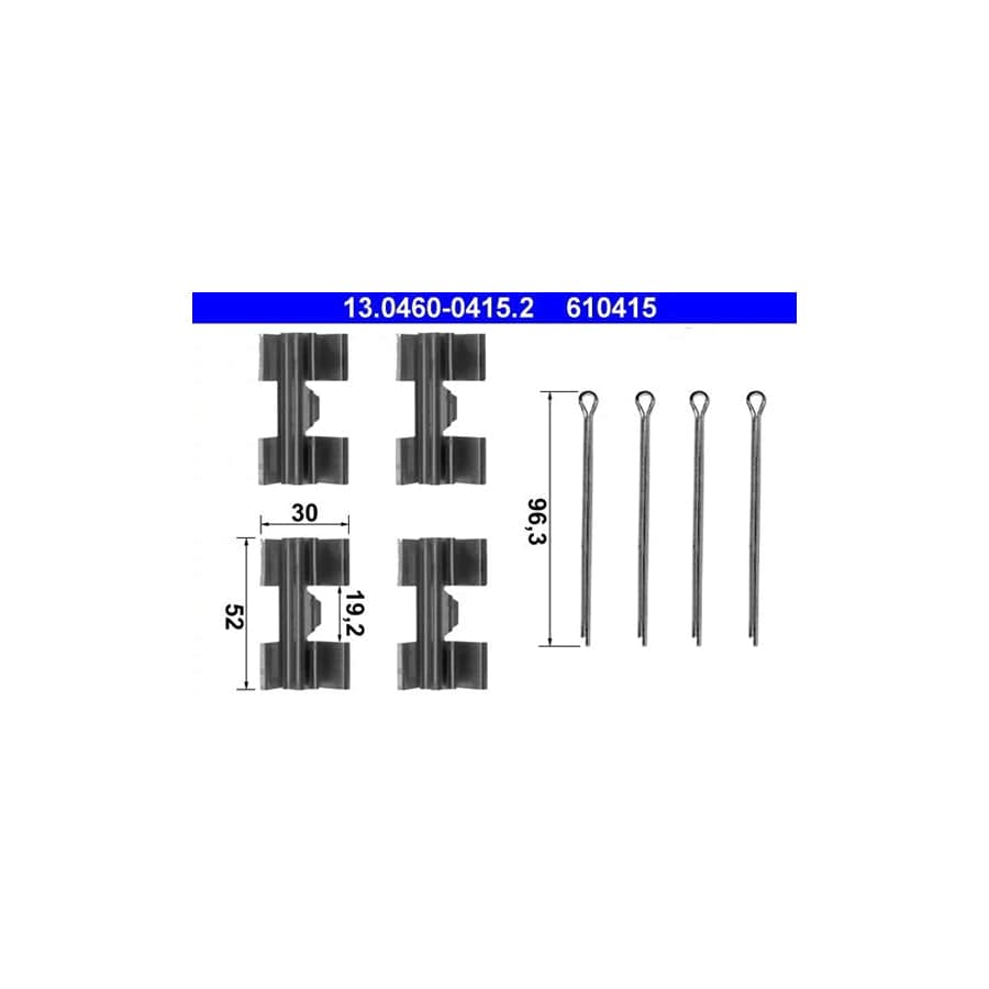 ATE 13.0460-0415.2 Accessory Kit, Disc Brake Pads