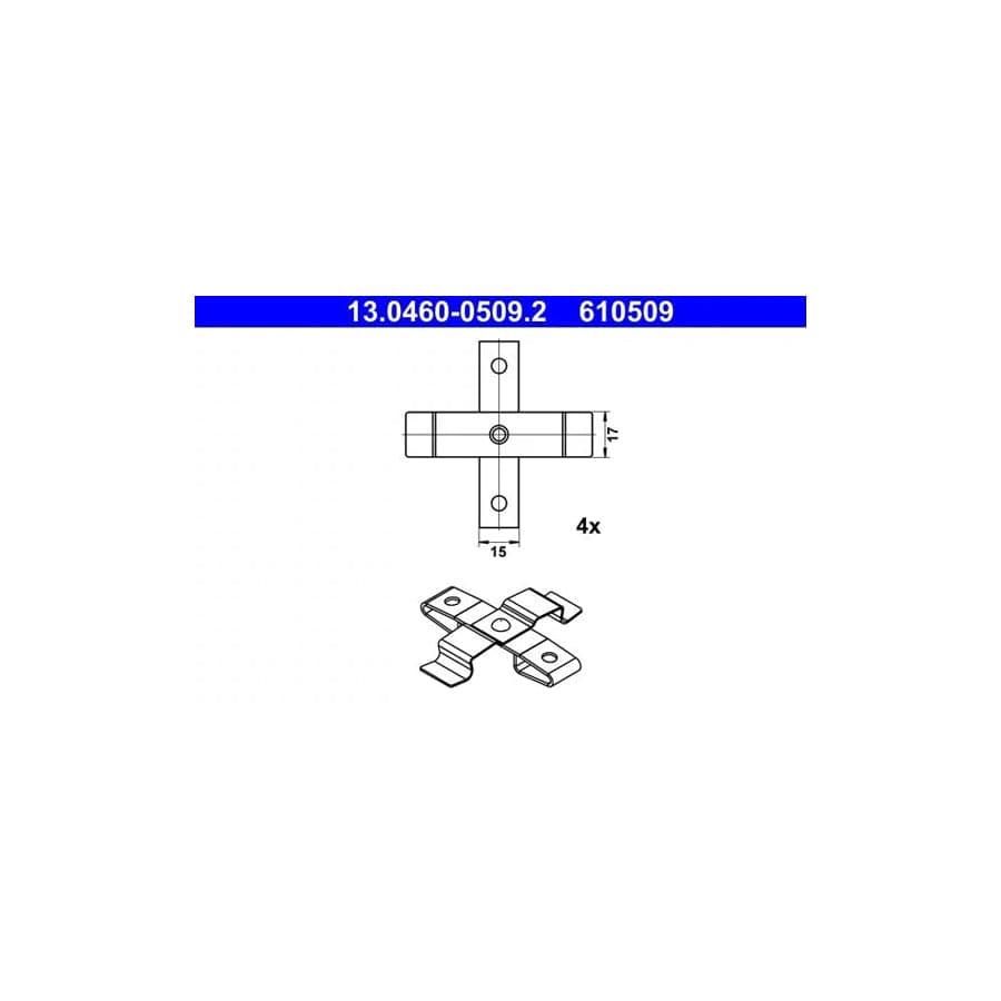 ATE 13.0460-0509.2 Accessory Kit, Disc Brake Pads