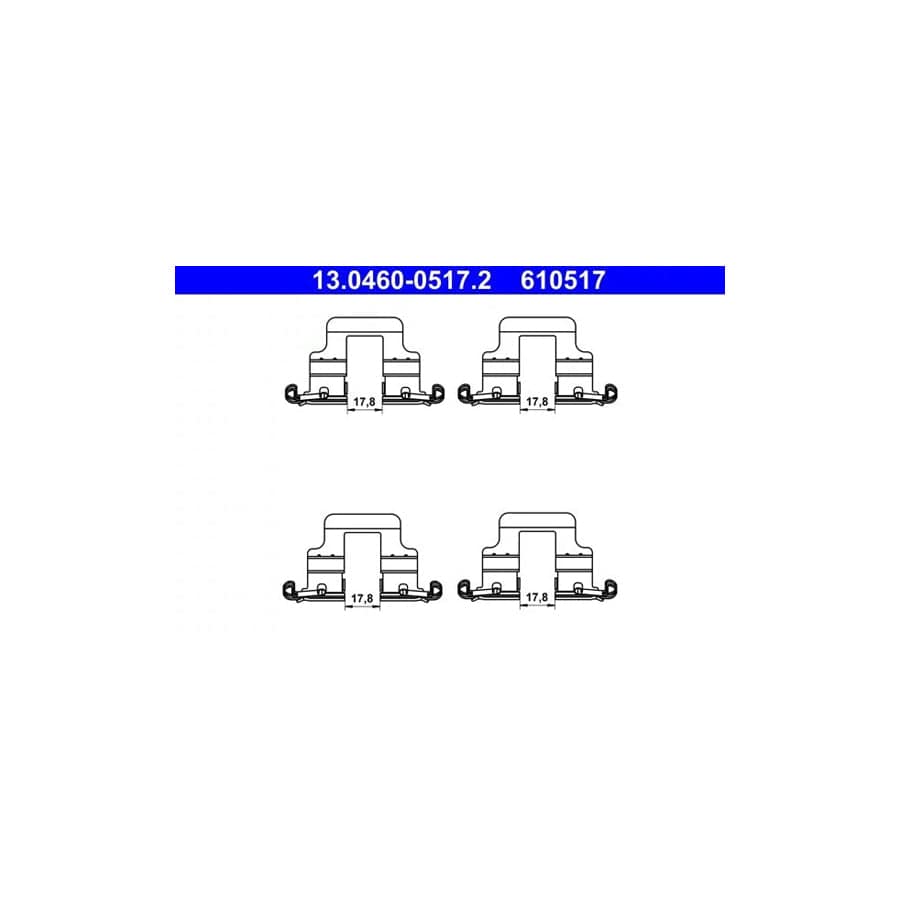 ATE 13.0460-0517.2 Accessory Kit, Disc Brake Pads