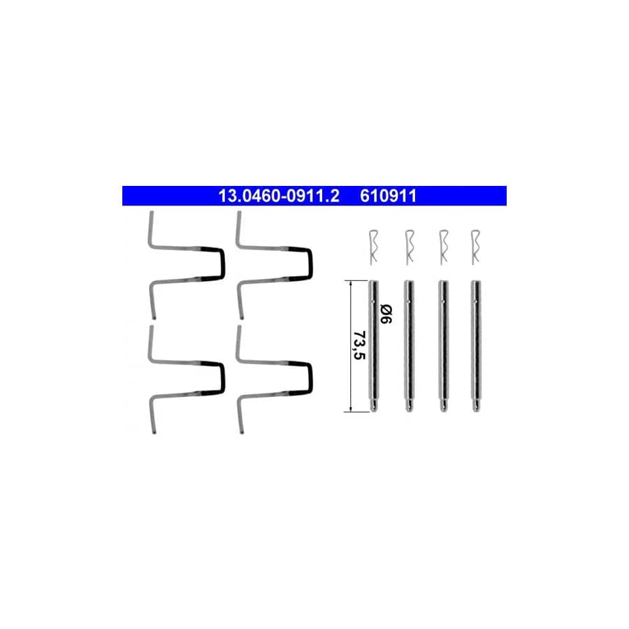 ATE 13.0460-0911.2 Accessory Kit, Disc Brake Pads