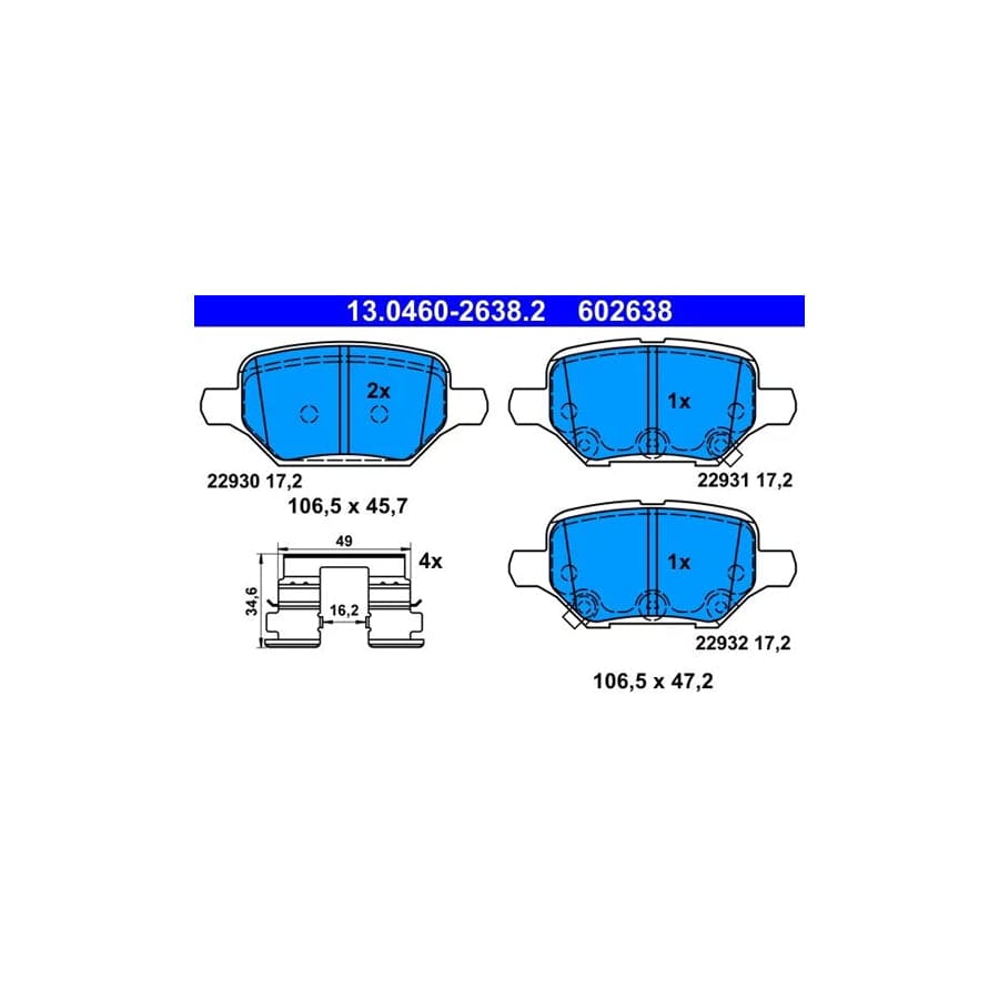 ATE 13.0460-2638.2 Brake Pad Set