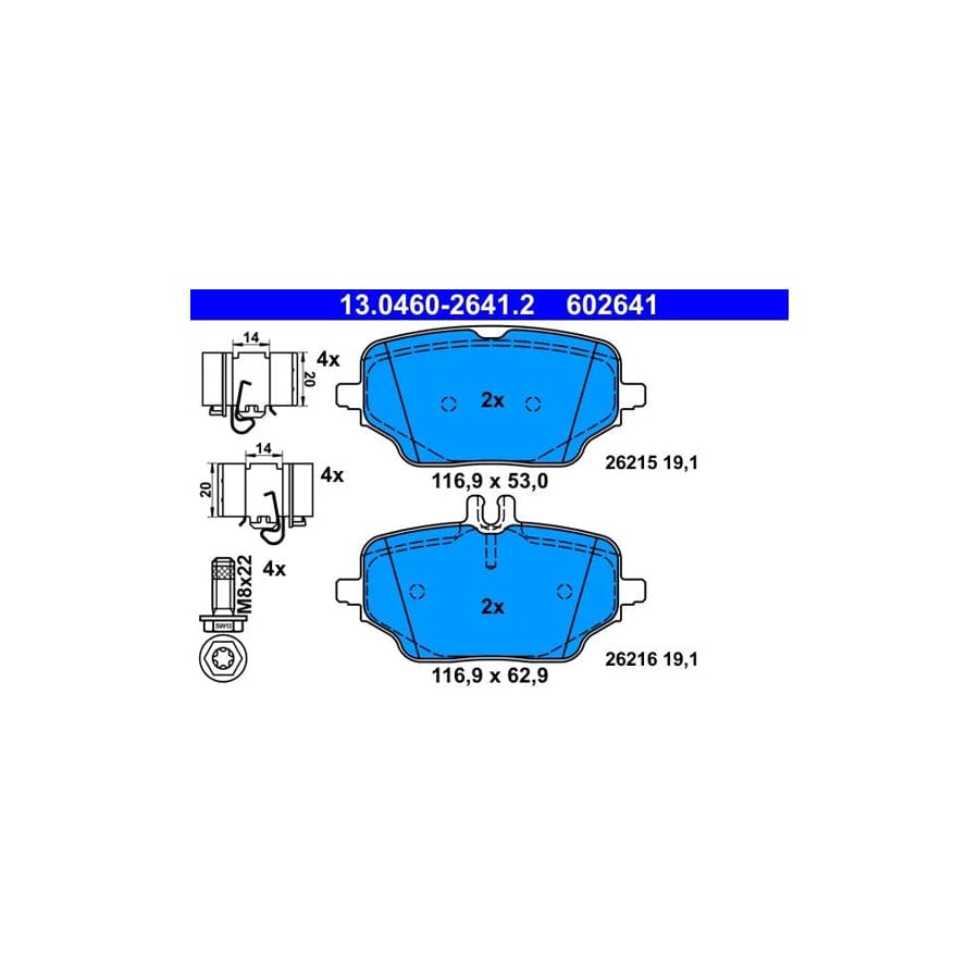 ATE 13.0460-2641.2 Brake Pad Set Suitable for Mercedes-Benz Gle (W167)