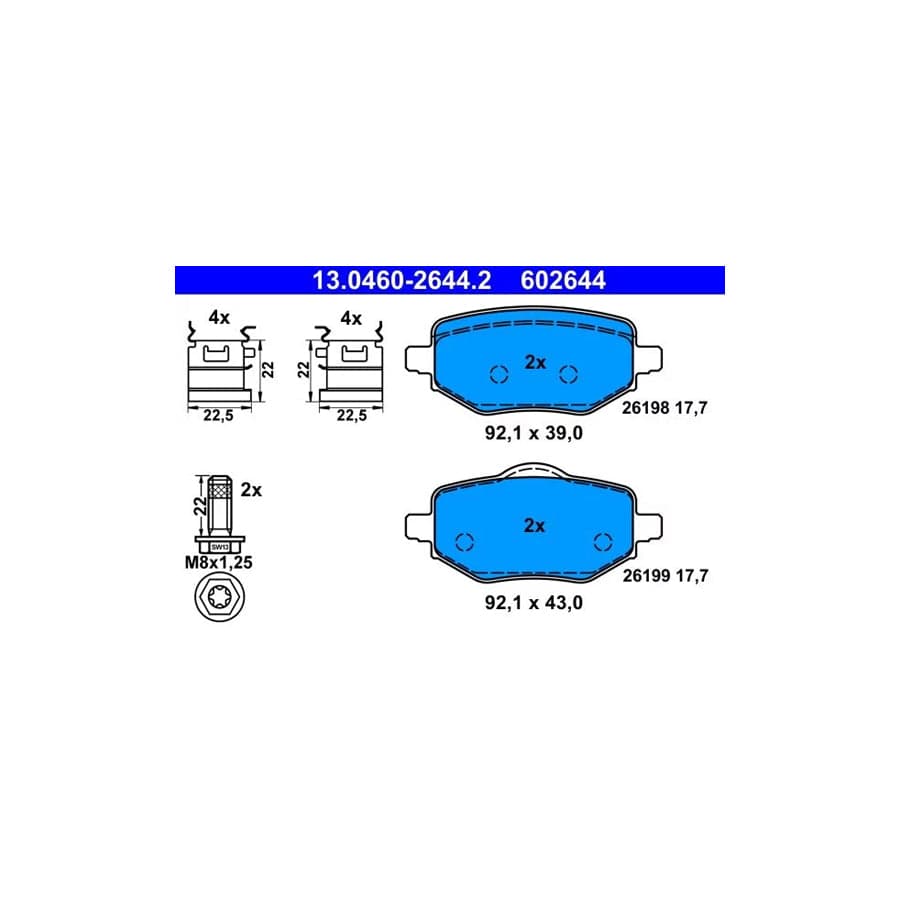 ATE 13.0460-2644.2 Brake Pad Set