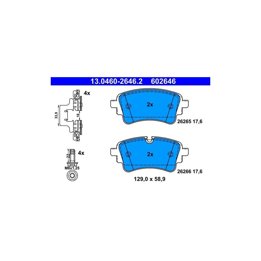 ATE 13.0460-2646.2 Brake Pad Set