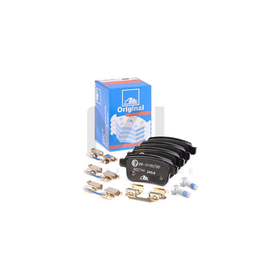 ATE 13.0460-2744.2 Brake pad set excl. wear warning contact, not prepared for wear indicator, with brake caliper screws, with accessories