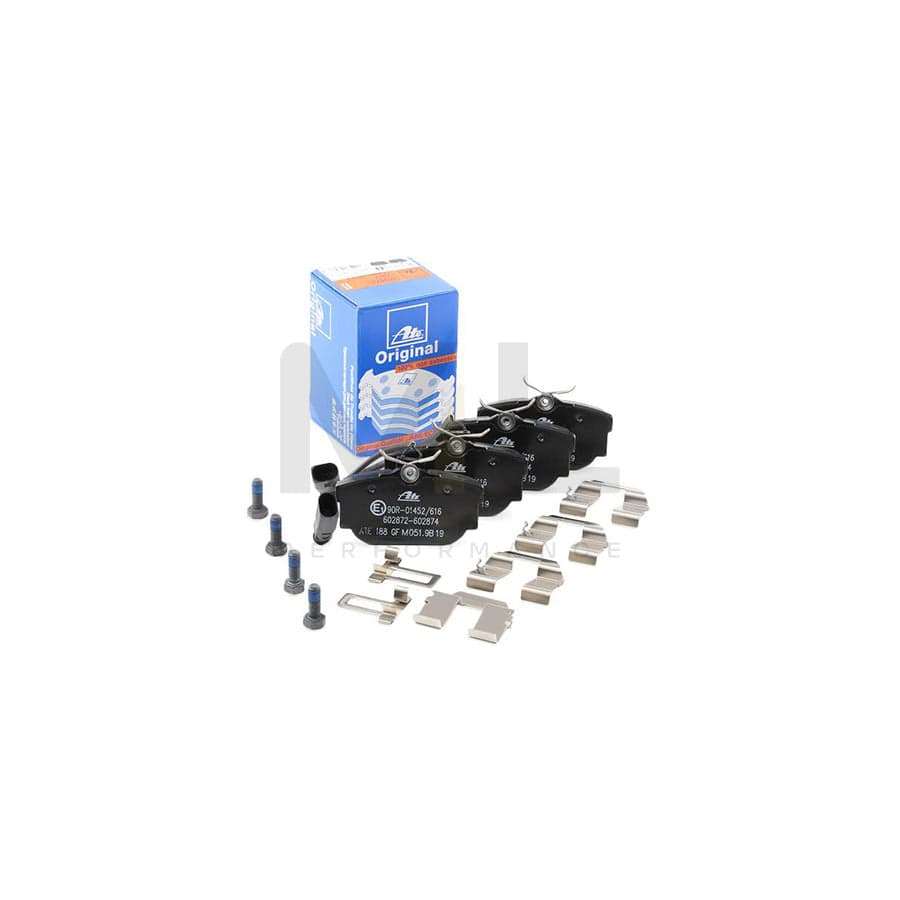 ATE 13.0460-2872.2 Brake pad set incl. wear warning contact, with brake caliper screws, with accessories