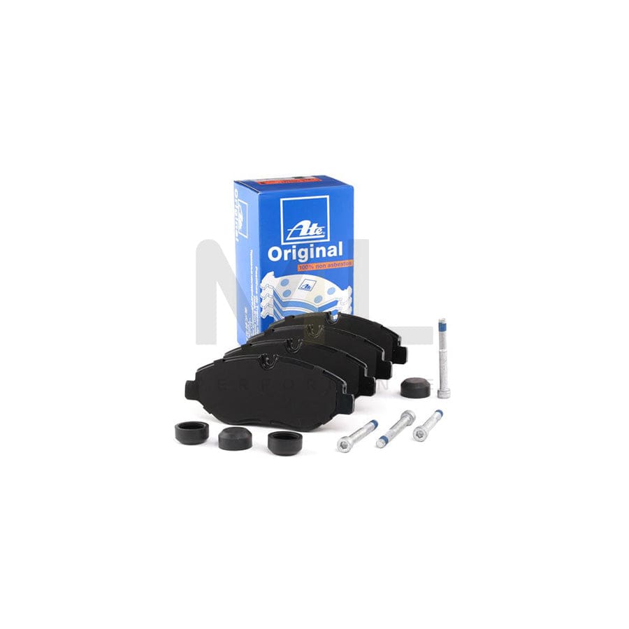 ATE 13.0460-4877.2 Brake pad set excl. wear warning contact, prepared for wear indicator, with anti-squeak plate, with brake caliper screws, with accessories, without sliding plate