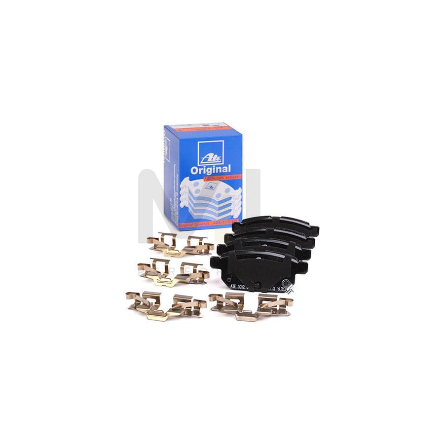 ATE 13.0460-5655.2 Brake pad set with acoustic wear warning, with anti-squeak plate, with accessories
