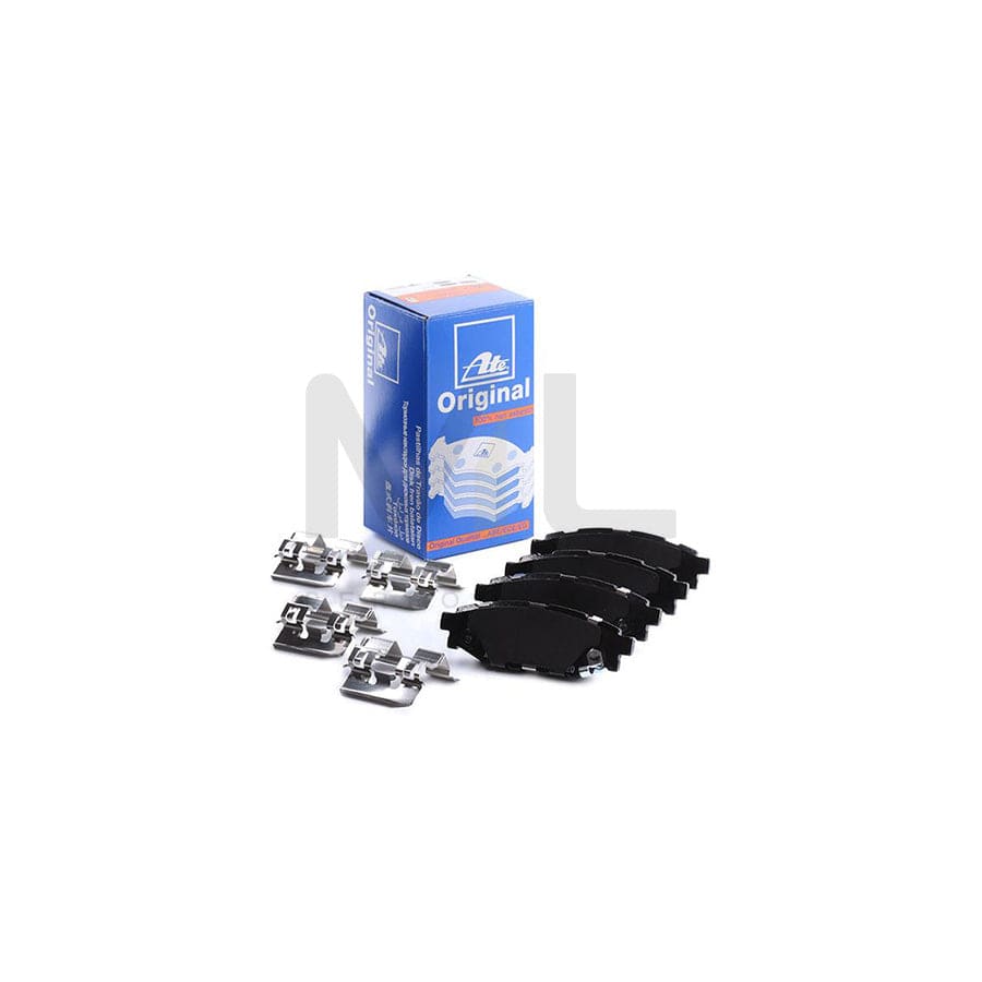 ATE 13.0460-5669.2 Brake pad set with acoustic wear warning, with anti-squeak plate, with accessories