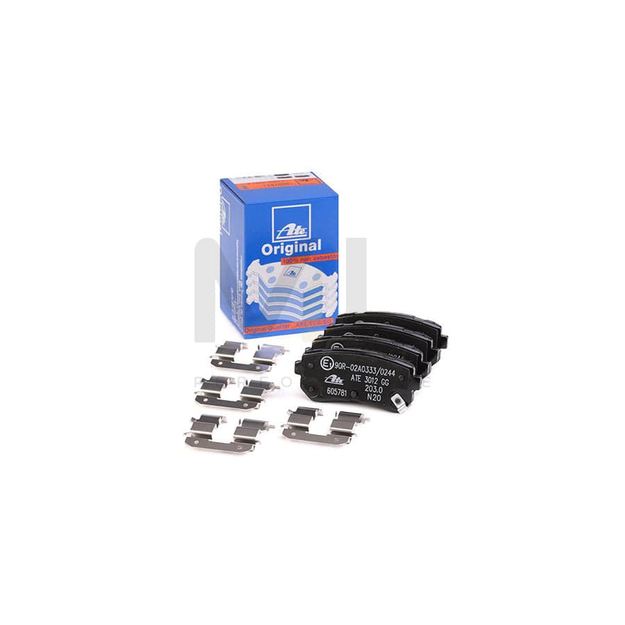 ATE 13.0460-5781.2 Brake pad set with acoustic wear warning, with accessories