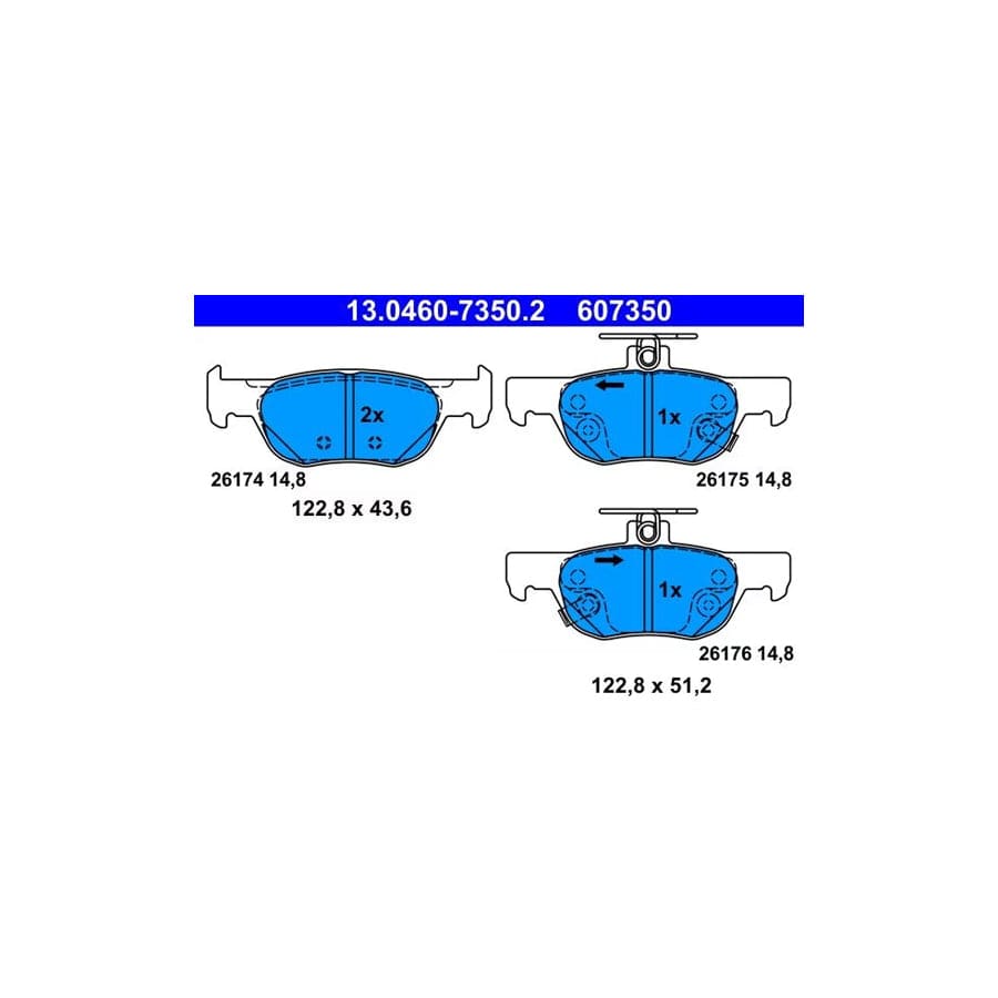 ATE 13.0460-7350.2 Brake Pad Set