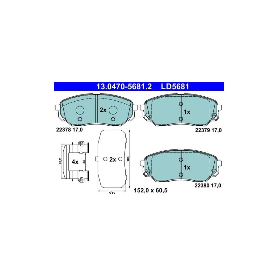 ATE 13.0470-5681.2 Brake Pad Set