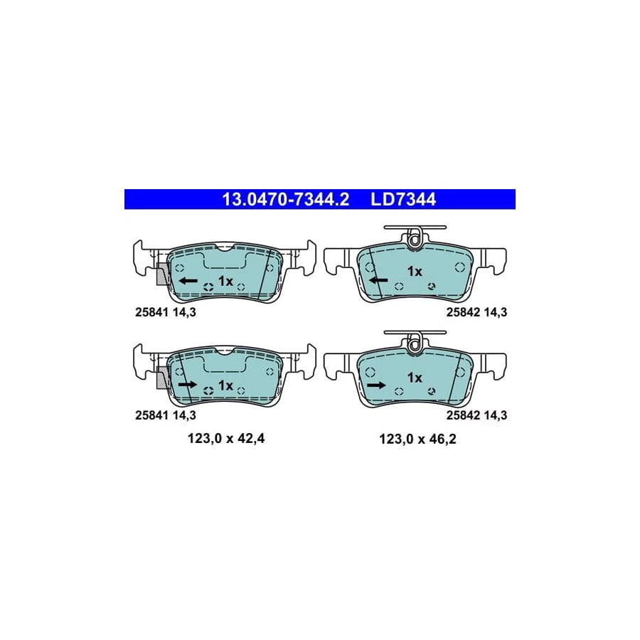 ATE 13.0470-7344.2 Brake Pad Set for Ford Fiesta
