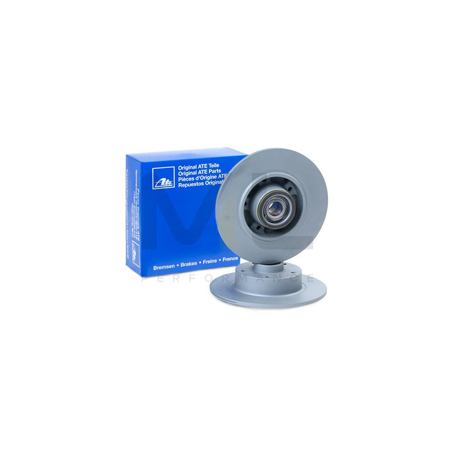 ATE 24.0108-0118.2 Brake Disc Solid, Coated, with ABS sensor ring, with wheel bearing  - 1 piece