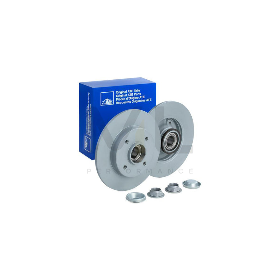 ATE 24.0109-0100.2 Brake Disc Solid, Coated, with ABS sensor ring, with wheel bearing  - 1 piece