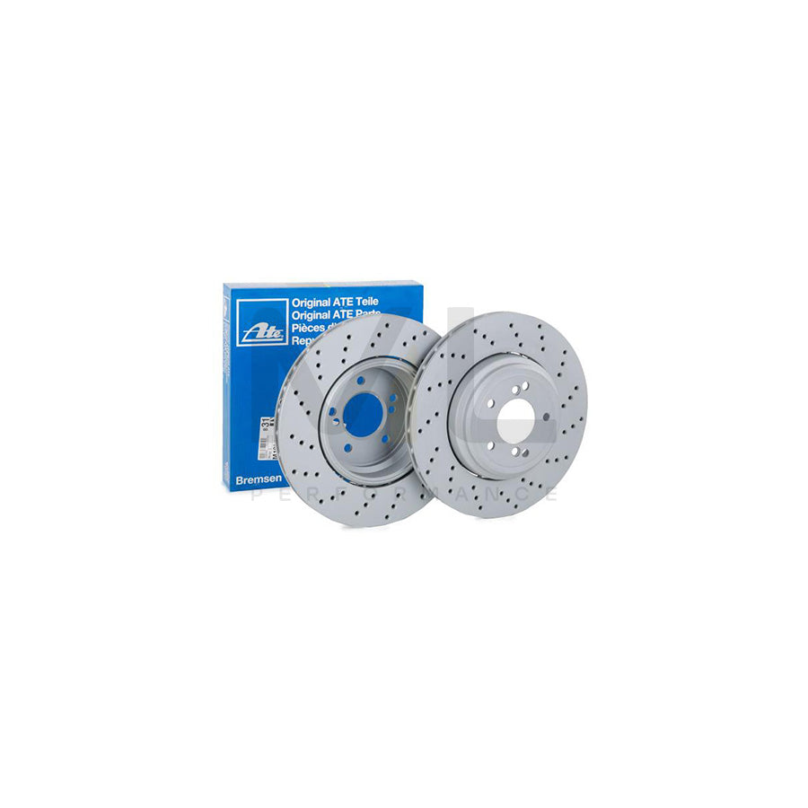 ATE 24.0124-0232.2 Brake Disc Perforated / Vented, Two-piece brake disc, Coated, High-carbon, with bolts/screws