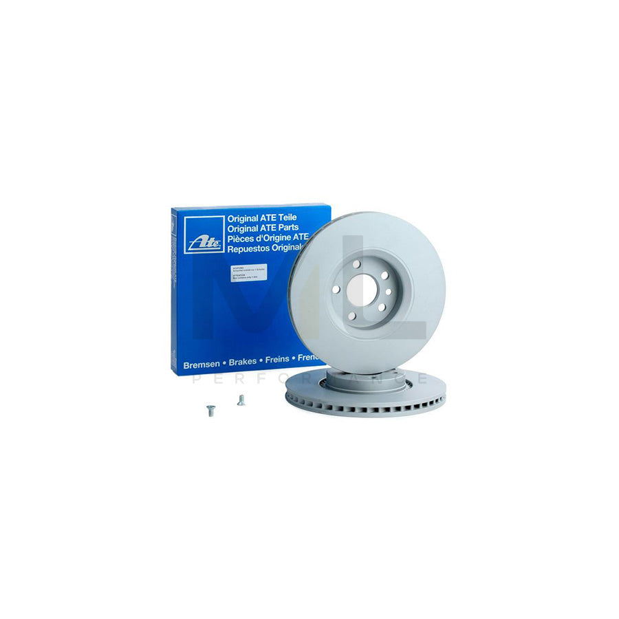 ATE 24.0128-0162.1 Brake Disc Vented, Coated, High-carbon, with bolts/screws  - 1 piece