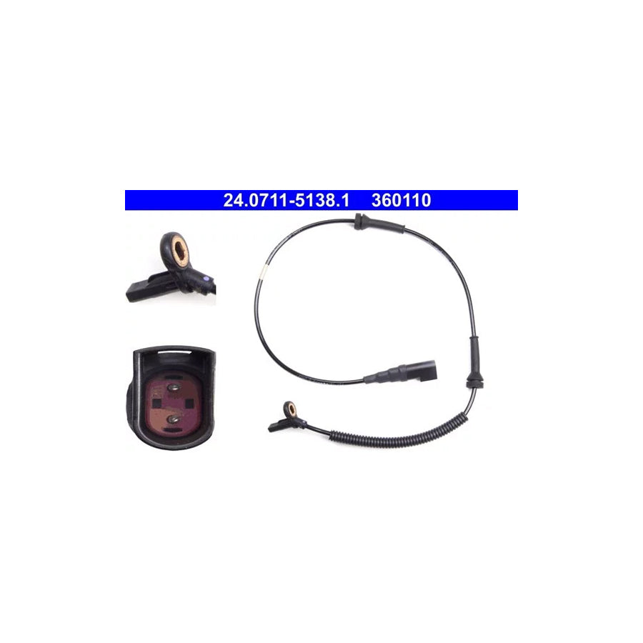 ATE 24.0711-5138.1 Abs Sensor for Ford Fiesta