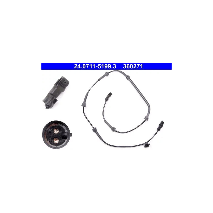 ATE 24.0711-5199.3 Abs Sensor for Renault Megane