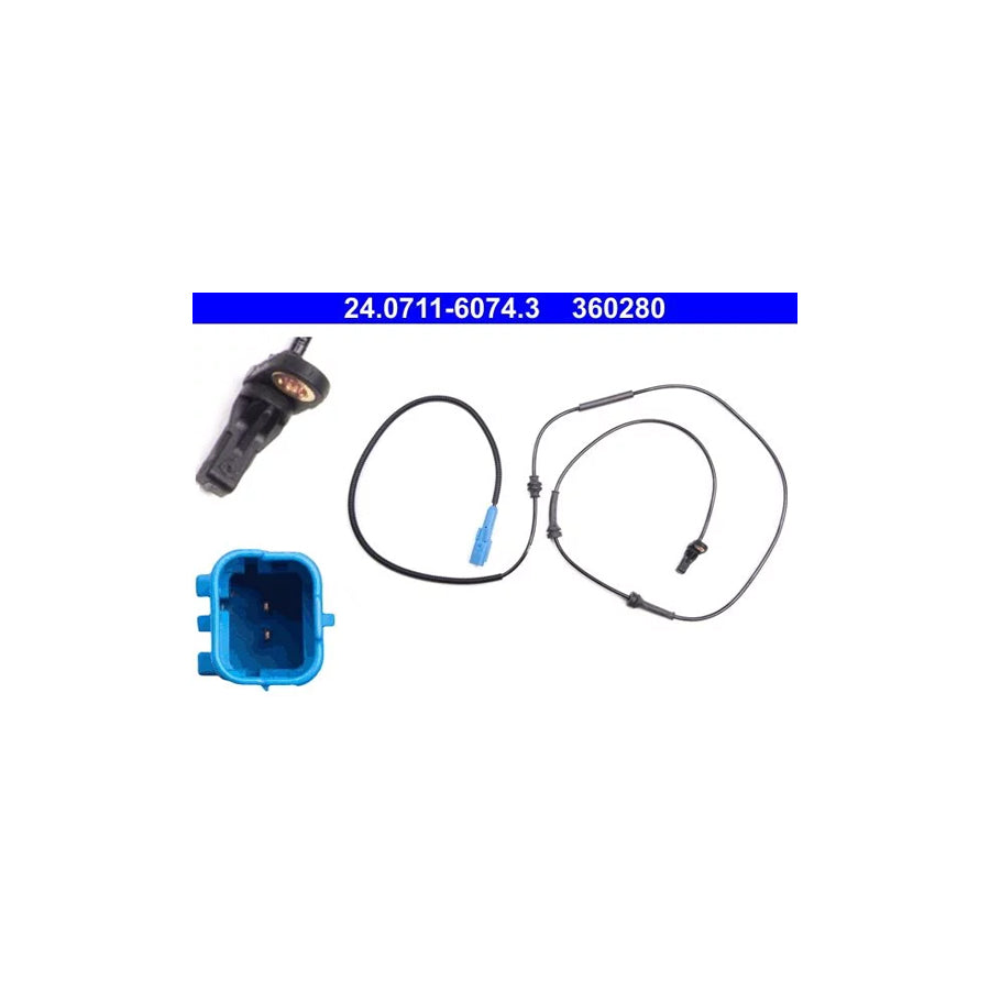 ATE 24.0711-6074.3 Abs Sensor for Citroen C5