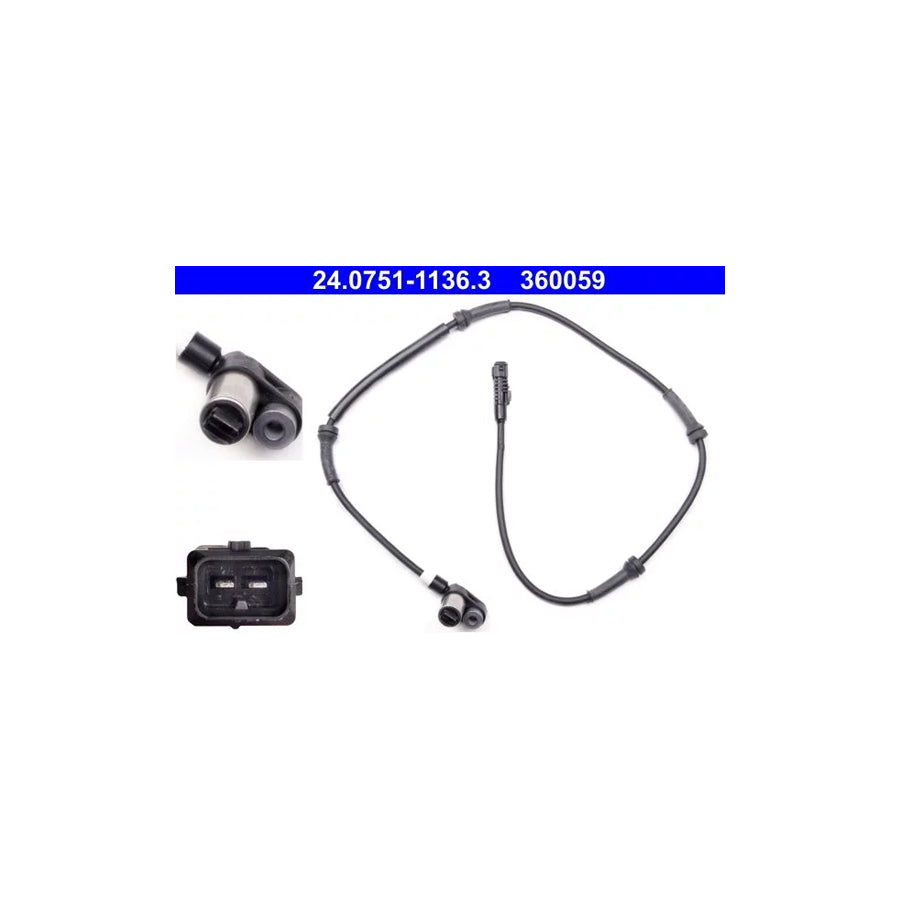 ATE 24.0751-1136.3 Abs Sensor for Citroen Xantia