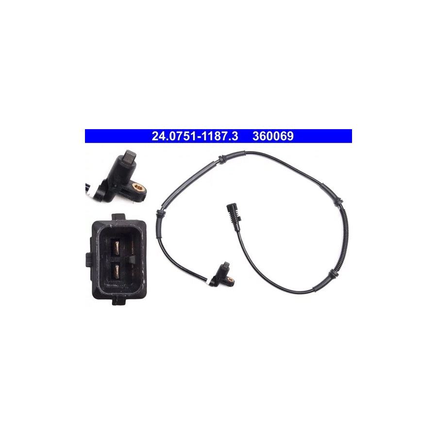 ATE 24.0751-1187.3 Abs Sensor for Citroen Xantia