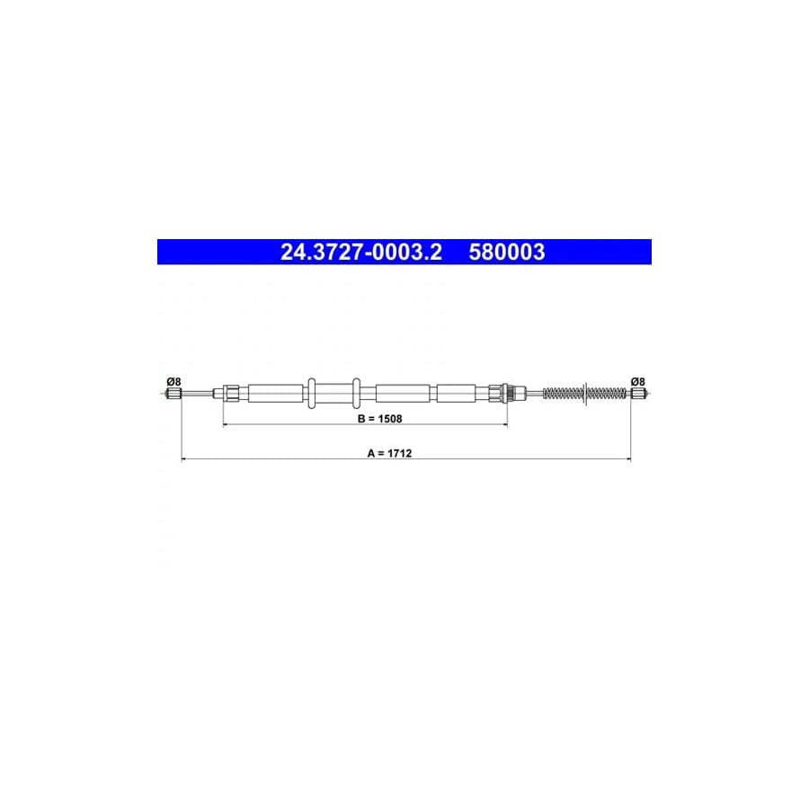 ATE 24.3727-0003.2 Hand Brake Cable for Alfa Romeo 33